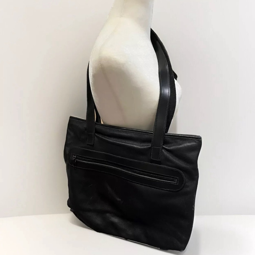 Rare Harley Davidson Travel Tote bag Messenger Leather 15x12 Black Logo